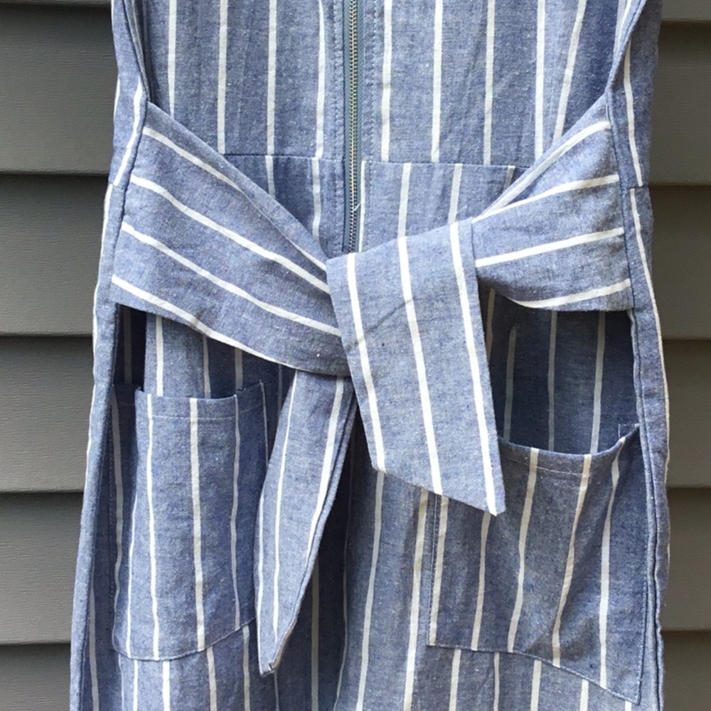 Coastal chic blue and white stripedstyle cropped jumpsuit Size M - Picture 4 of 11
